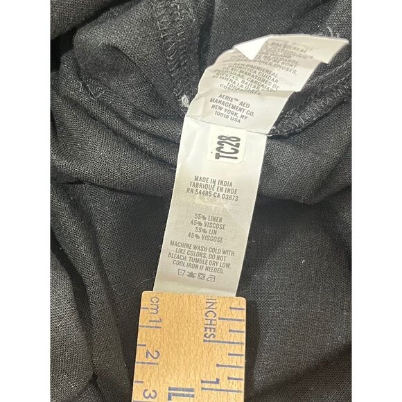 Aerie Flutter Sleeve Babydoll Linen Dress Womens M Black Pockets Square Neck - Picture 6 of 8